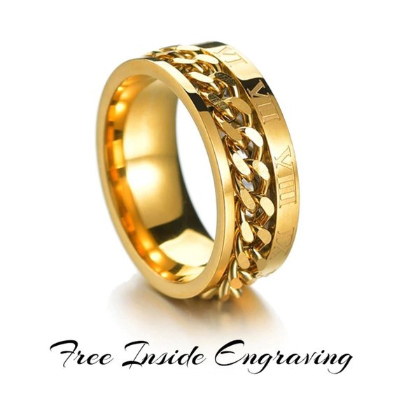 My Bead Emporium Other - Fidget gold roman numerals ring.